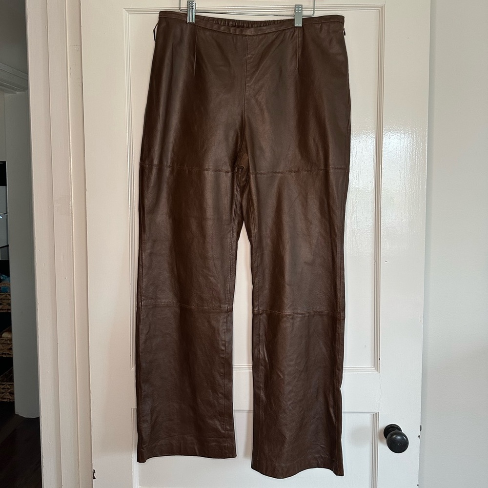 NWT Terry Lewis Vintage 100% Leather Brown Pants
